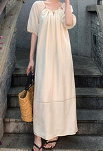 Load image into Gallery viewer, Ladies' Summer Solid Color Vacation Casual Dress, A-Line Dress