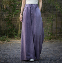 Load image into Gallery viewer, Women Tie Waist Pockets Casual Tie-Dye Wide Leg Pants, Casual Yoga Beach Trousers