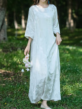 Load image into Gallery viewer, New Summer Chinese Style Dress For Women,Jacquard Floral Pattern