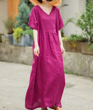 Load image into Gallery viewer, Plus Loose Fit Pure Color A-Line Dress For Women, Suitable For Holiday And Leisure