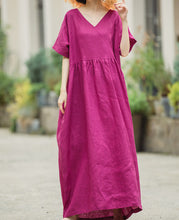 Load image into Gallery viewer, Plus Loose Fit Pure Color A-Line Dress For Women, Suitable For Holiday And Leisure