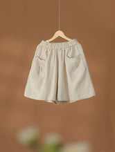 Load image into Gallery viewer, Summer Casual Pleated Loose Shorts Suit For Daily And Trip, Natural Linen Shorts