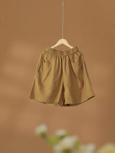 Load image into Gallery viewer, Summer Casual Pleated Loose Shorts Suit For Daily And Trip, Natural Linen Shorts