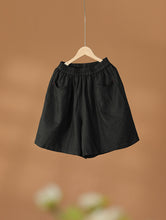 Load image into Gallery viewer, Summer Casual Pleated Loose Shorts Suit For Daily And Trip, Natural Linen Shorts