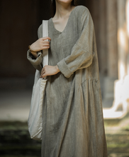 Load image into Gallery viewer, Women's Ramie V-neck Tie Dye Casual Dress, Suitable For Spring And Summer Vacation