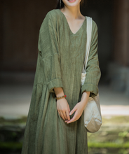 Load image into Gallery viewer, Women's Ramie V-neck Tie Dye Casual Dress, Suitable For Spring And Summer Vacation