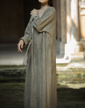 Load image into Gallery viewer, Women's Ramie V-neck Tie Dye Casual Dress, Suitable For Spring And Summer Vacation