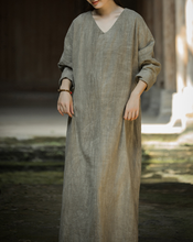 Load image into Gallery viewer, Women's Ramie V-neck Tie Dye Casual Dress, Suitable For Spring And Summer Vacation