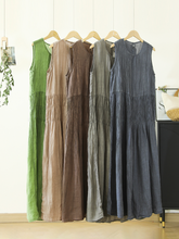 Load image into Gallery viewer, Women's Solid Color Crew Neck Short Sleeve Simple Casual Dress, Daily Wear Sundress