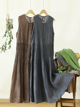 Load image into Gallery viewer, Women's Solid Color Crew Neck Short Sleeve Simple Casual Dress, Daily Wear Sundress