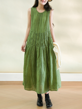 Load image into Gallery viewer, Women's Solid Color Crew Neck Short Sleeve Simple Casual Dress, Daily Wear Sundress