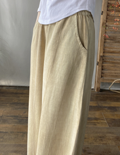 Load image into Gallery viewer, Women's Solid Colored Height Waist Pants, Natural Linen Summer Vacation Pants