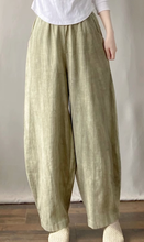 Load image into Gallery viewer, Women's Solid Colored Height Waist Pants, Natural Linen Summer Vacation Pants