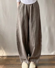 Load image into Gallery viewer, Women's Solid Colored Height Waist Pants, Natural Linen Summer Vacation Pants