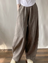 Load image into Gallery viewer, Women's Solid Colored Height Waist Pants, Natural Linen Summer Vacation Pants