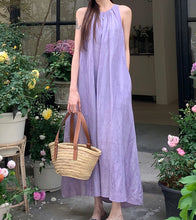Load image into Gallery viewer, Women's Summer Solid Color Round Neck Sleeveless Long Casual Dress, Minimalist Maxi Dress