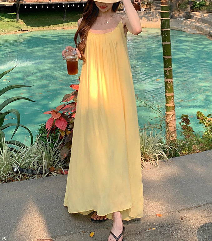 women summer casual dresses Women's Solid Color Backless Dress, Sleeveless Dress, Beach L Fits true to size Colors Casual Dress In Women Summer