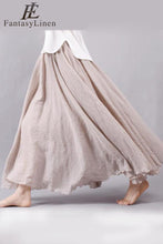 Load image into Gallery viewer, Multicolor Sun Skirt Elastic Waist Cotton linen Skirt Big Hem Long Skirt Women Clothes S1725