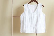 Load image into Gallery viewer, 100% Linen V-Neck Summer Casual Vest For Women Summer Underwear