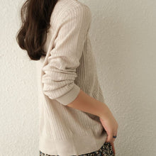 Load image into Gallery viewer, Cotton Sweater for Women, Casual Cropped Sweater, Loose Pullover Sweater