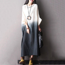 Load image into Gallery viewer, Plus Size Bat Sleeve Cotton Linen Loose Casual Fitting Long Dresses For Women