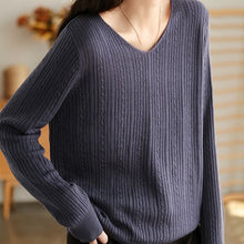Load image into Gallery viewer, Cotton Sweater for Women, Casual Cropped Sweater, Loose Pullover Sweater