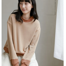 Load image into Gallery viewer, Cotton Cropped Sweater, Loose Patchwork Sweater, Casual Crew-Neck Pullover