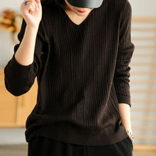 Load image into Gallery viewer, Cotton Sweater for Women, Casual Cropped Sweater, Loose Pullover Sweater