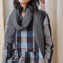 Load image into Gallery viewer, Cotton Long Dresses for Women, Winter Plaid Dress