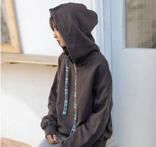 Load image into Gallery viewer, Cotton Hooded Sweatshirt, Pullover Hoodie for Women, Long Sleeve Dark Grey Fleece