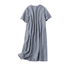 Load image into Gallery viewer, Women Simple Casual Linen Pure Color High Waist Dress