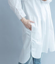 Load image into Gallery viewer, White Fashion Pure Color Cotton Long Shirt Dresses Q3101A - FantasyLinen
