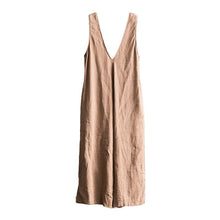 Load image into Gallery viewer, Khaki V-Neck Causal Cotton Linen Oversize Overalls Women Clothes K289BG - FantasyLinen