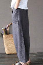 Load image into Gallery viewer, Gray Loose Cotton Linen Casual Ankle Length Pants Women Clothes P1203 - FantasyLinen