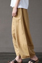 Load image into Gallery viewer, Khaki Loose Cotton Linen Casual Ankle Length Pants Women Clothes P1203 - FantasyLinen