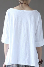 Load image into Gallery viewer, White Summer Lovely Sweet Casual Loose T-Shirt Women Tops S1301 - FantasyLinen