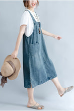 Load image into Gallery viewer, 2018 Summer Blue Denim Suspender Skirt Women Clothes - FantasyLinen