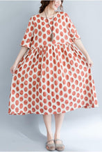 Load image into Gallery viewer, Red Dot Art Casual Travel Cotton Dress Women Clothes - FantasyLinen