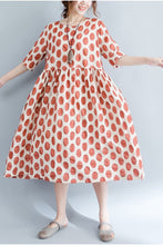 Load image into Gallery viewer, Red Dot Art Casual Travel Cotton Dress Women Clothes - FantasyLinen