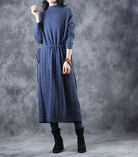 Load image into Gallery viewer, Vintage Loose High Neck Base Sweater Dresses For Women W609
