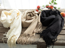 Load image into Gallery viewer, Vintage Pure Color Wool Warm Scarf Women Fashion Shawl W19110