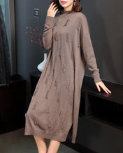 Load image into Gallery viewer, Loose Pure Color Knitted Dresses Women Casual Clothes Q26113