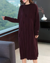 Load image into Gallery viewer, Loose Pure Color Knitted Dresses Women Casual Clothes Q26113