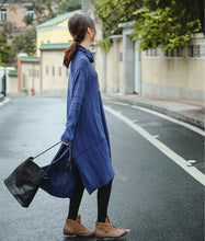 Load image into Gallery viewer, Elegant Blue High Neck Loose Sweater Dresses For Women Z81039