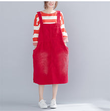 Load image into Gallery viewer, Vintage Simple Corduroy Strap Dresses For Women Q17123
