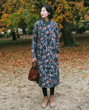 Load image into Gallery viewer, Women Vintage Cotton Linen Thick Dresses Q24124