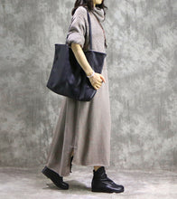 Load image into Gallery viewer, Loose Vintage High Neck Cotton Linen Maxi Dresses For Women Q31120