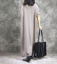 Load image into Gallery viewer, Loose Vintage High Neck Cotton Linen Maxi Dresses For Women Q31120