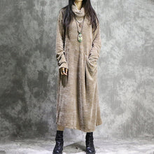 Load image into Gallery viewer, Vintage Casual High Neck Maxi Dresses Women Spring Clothes Q31121