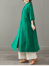 Load image into Gallery viewer, Women Loose Cotton Linen Long Shirt Casual Spring Blouse 1501